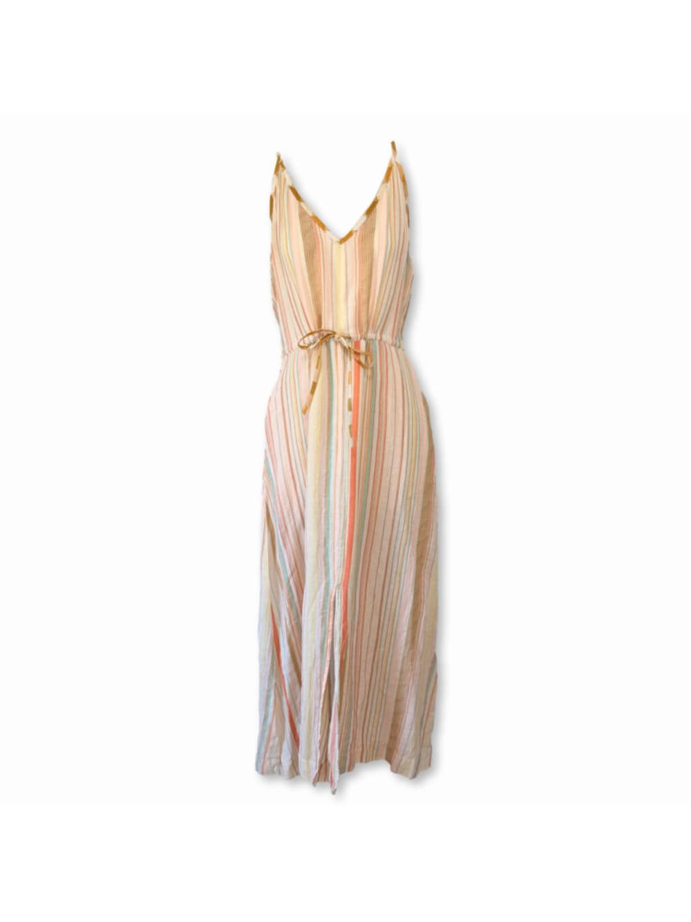 Ace & Jig Dunes Maxi Dress Striped Ray Cotton Women Large Resort Wear - Picture 3 of 14